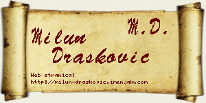Milun Drašković vizit kartica